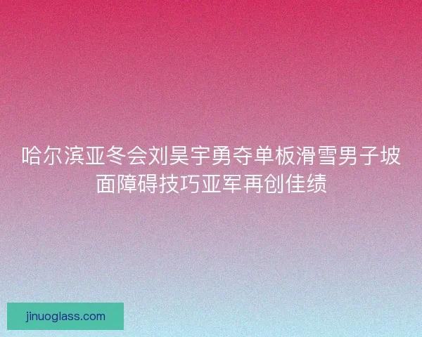 哈尔滨亚冬会刘昊宇勇夺单板滑雪男子坡面障碍技巧亚军再创佳绩